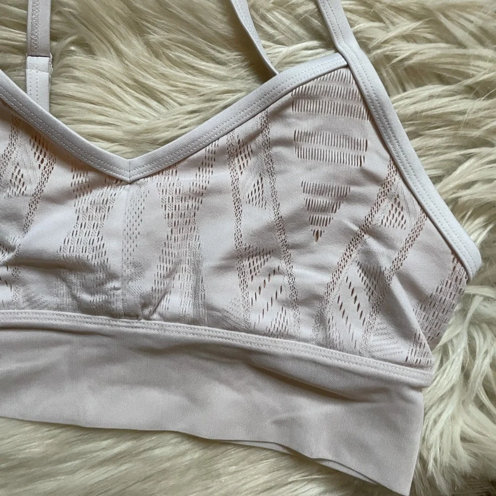 ALO Yoga Blush Pink Lace-Detail Bralette